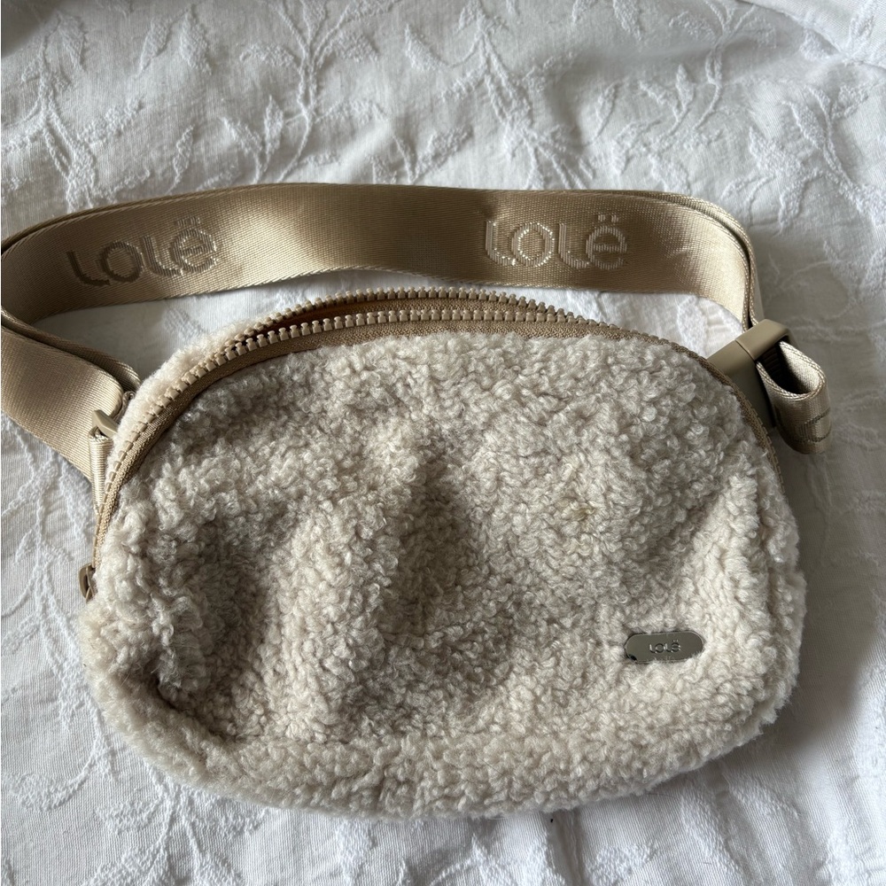 Lole Cream Sherpa Belt Bag